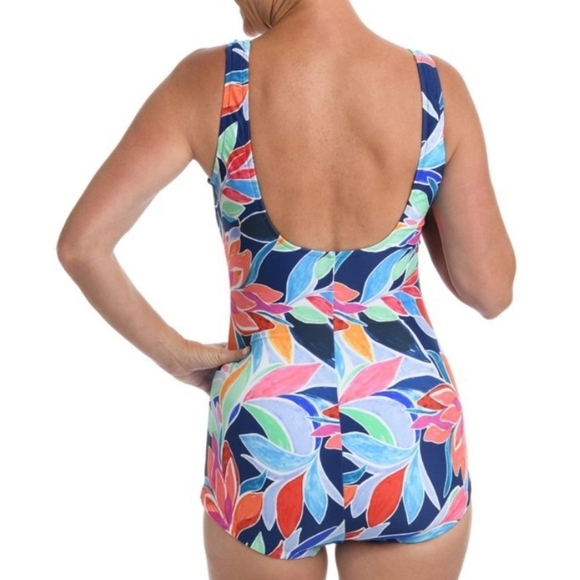 Maxine Of Hollywood Womens Jungle Vines Shirred Girl Leg Mio 8 - Picture 3 of 7